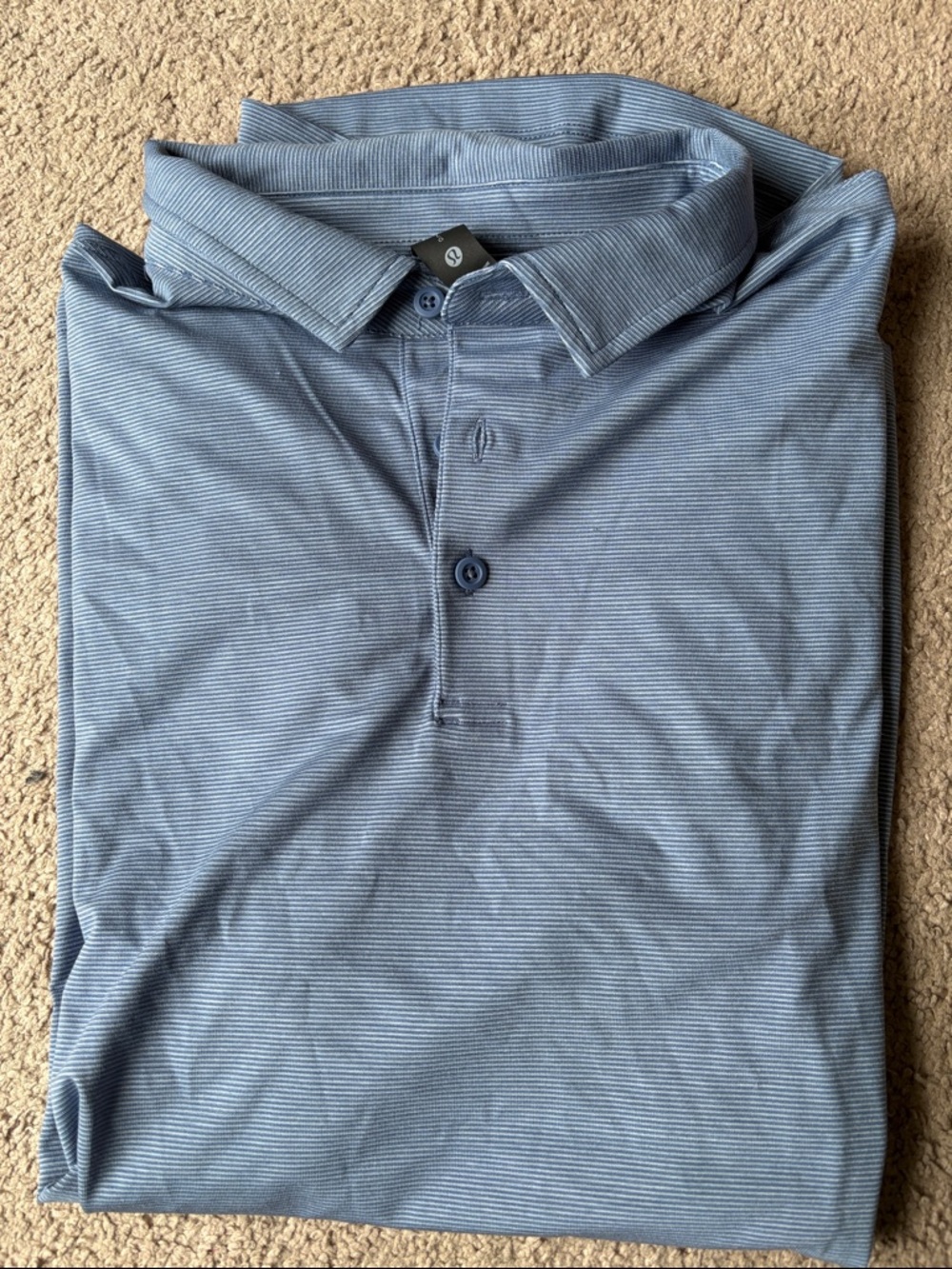 lululemon athletica Men's Light Blue Micro-Stripe Polo